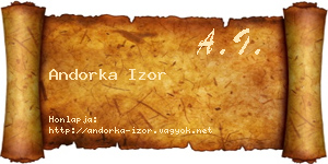 Andorka Izor névjegykártya
